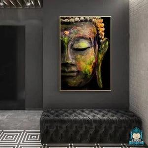 Toile Visage de Bouddha Peint La Maison de Bouddha
