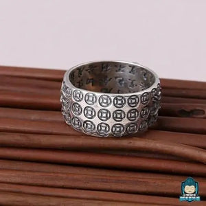 Bague de protection tibétaine en argent La Maison de Bouddha