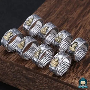 Bague tibétaine mantra en argent La Maison de Bouddha
