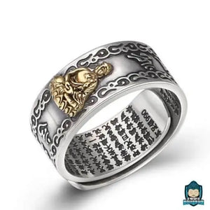 Bague tibétaine mantra en argent La Maison de Bouddha