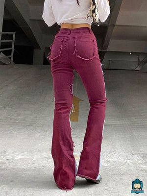 jean-femme-ethnique-patchwork-rouge-et-bleu-ciel-vue-de-dos-La-Maison-de-Bouddha