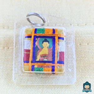 Amulette Tibétaine Sungkhor goh sung Bouddha Shakyamouni fait main par les lamas au népal