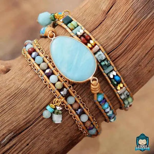 Bracelet Multi rang Pierre Amazonite