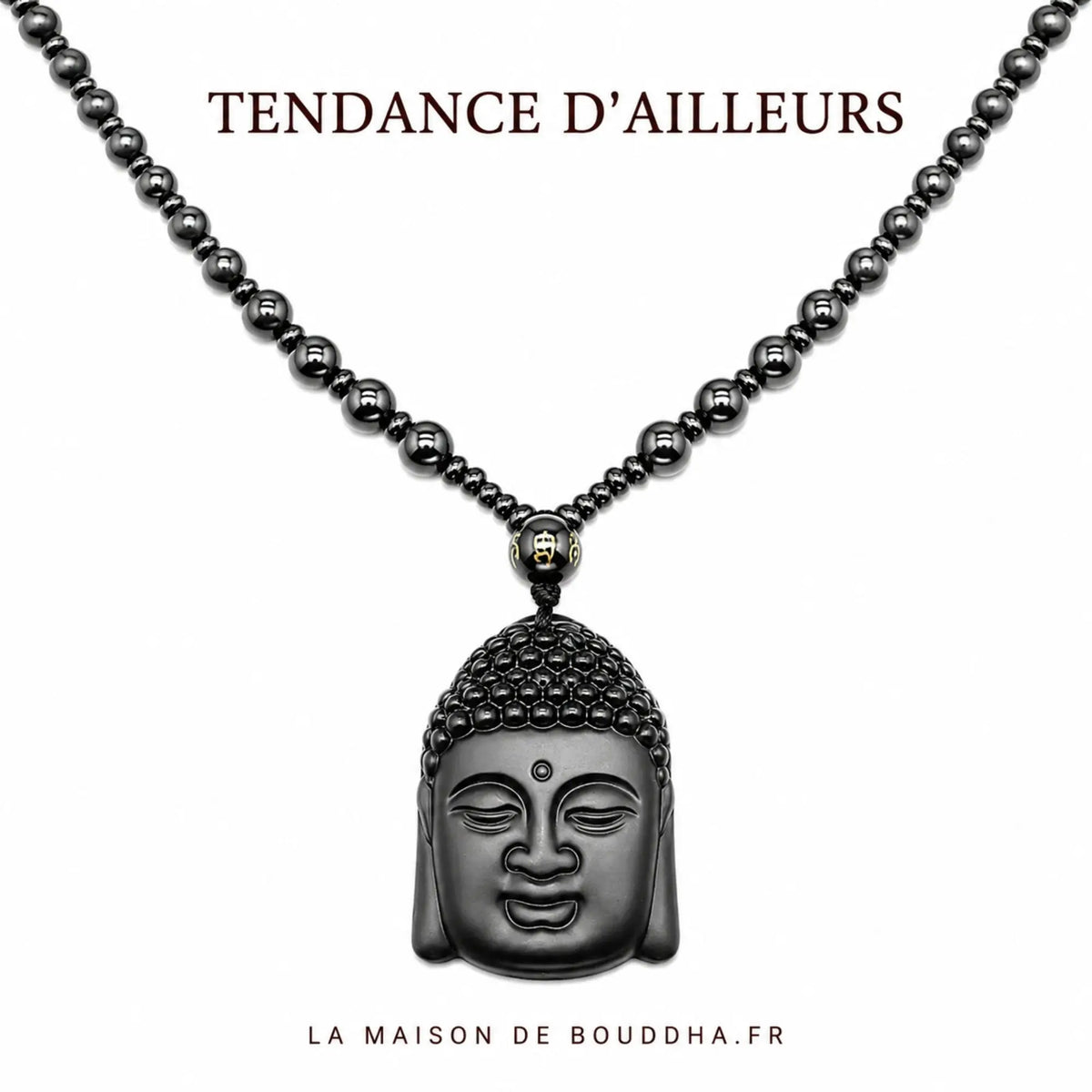 Collier Bouddha Obsidienne de perle Colliers La Maison de Bouddha