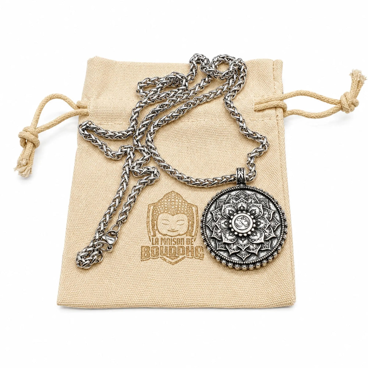 Collier Charms Lotus Blanc  La Maison de Bouddha