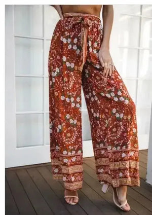 Ensemble Fleuri Femme Pantalon Orange  La Maison de Bouddha