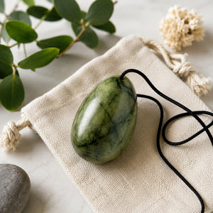 Œuf en Serpentine Naturelle – Taille M Œuf de Yoni La Maison de Bouddha
