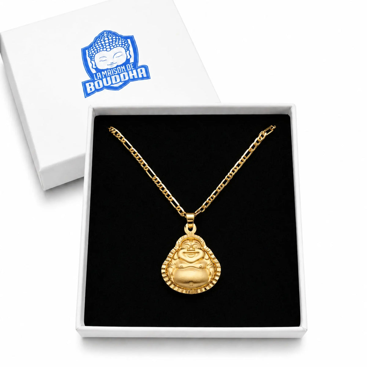 Pendentif Bouddha Rieur Doré Colliers La Maison de Bouddha
