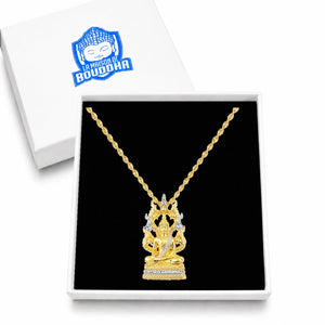 Pendentif Bouddha Thaïlandais Doré Colliers La Maison de Bouddha