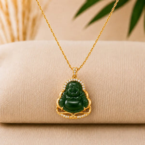 Pendentif Bouddha en Jade et Or  La Maison de Bouddha