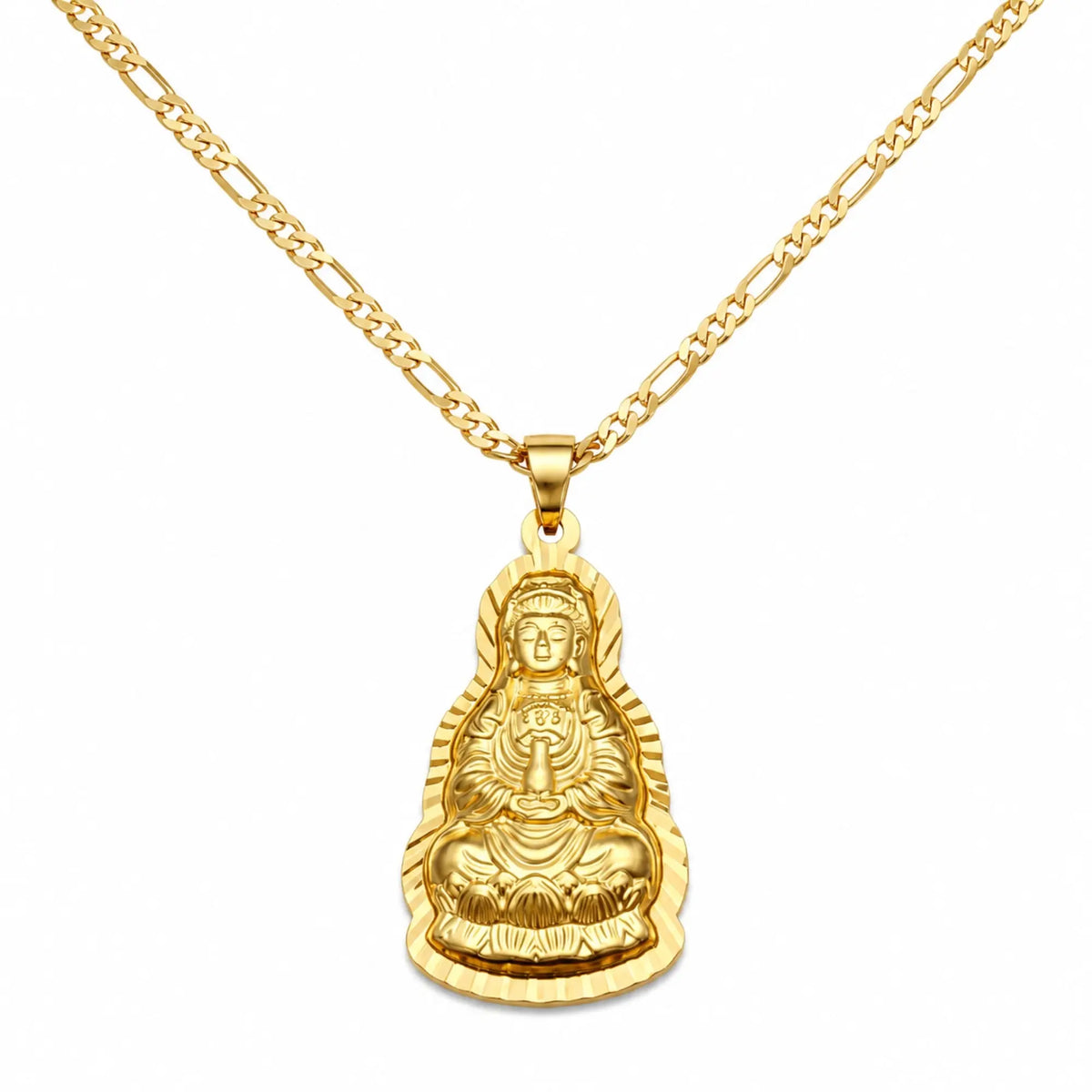 Pendentif Guanyin Bouddha doré  La Maison de Bouddha