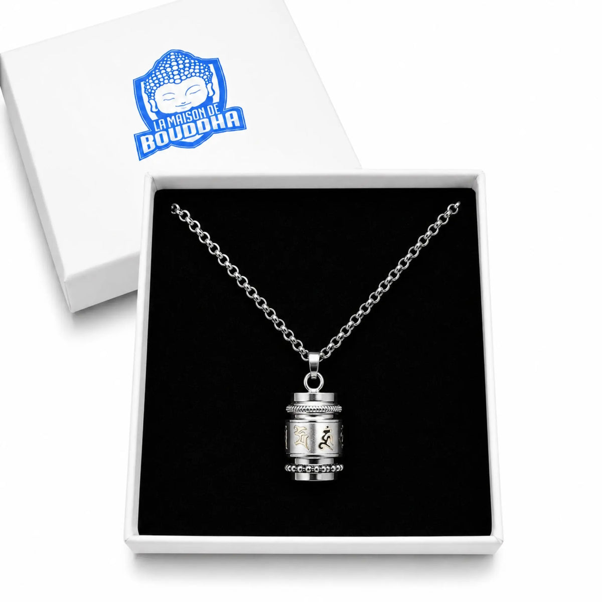 Pendentif Om Mani Padme Hum Colliers La Maison de Bouddha