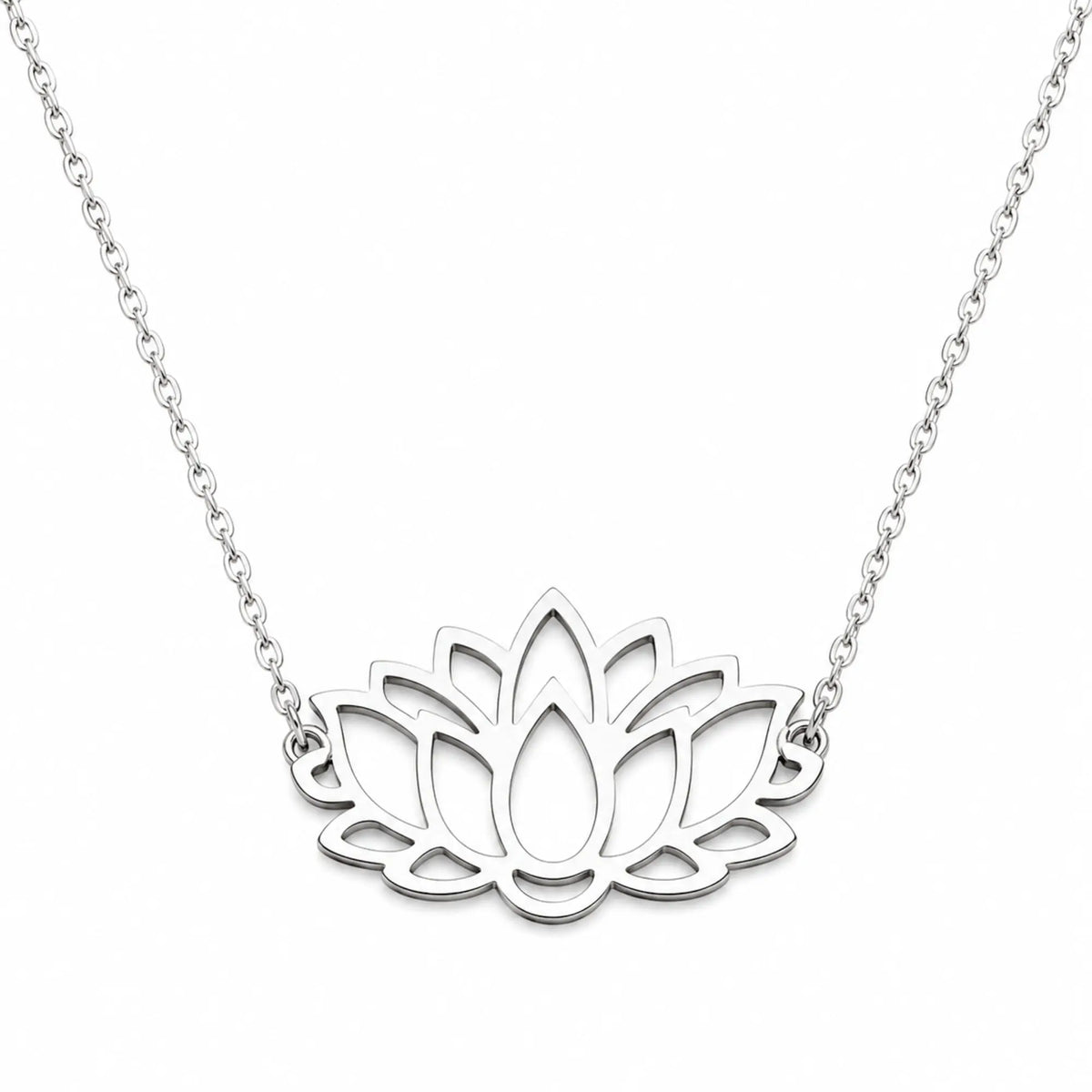 Pendentif avec Fleur de Lotus Argenté Colliers La Maison de Bouddha
