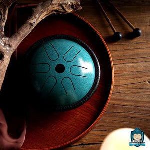 Petit-Handpan-6-Notes-+-Baguettes-coloris-vert-La-Maison-de-Bouddha