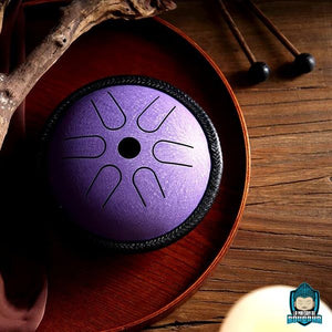 Petit-Handpan-6-Notes-+-Baguettes-coloris-violet-La-Maison-de-Bouddha