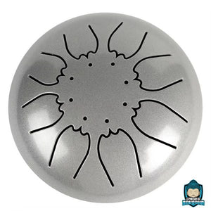 Petit-Handpan-8-Notes-avec-Baguettes-La-Maison-version-argent-de-Bouddha