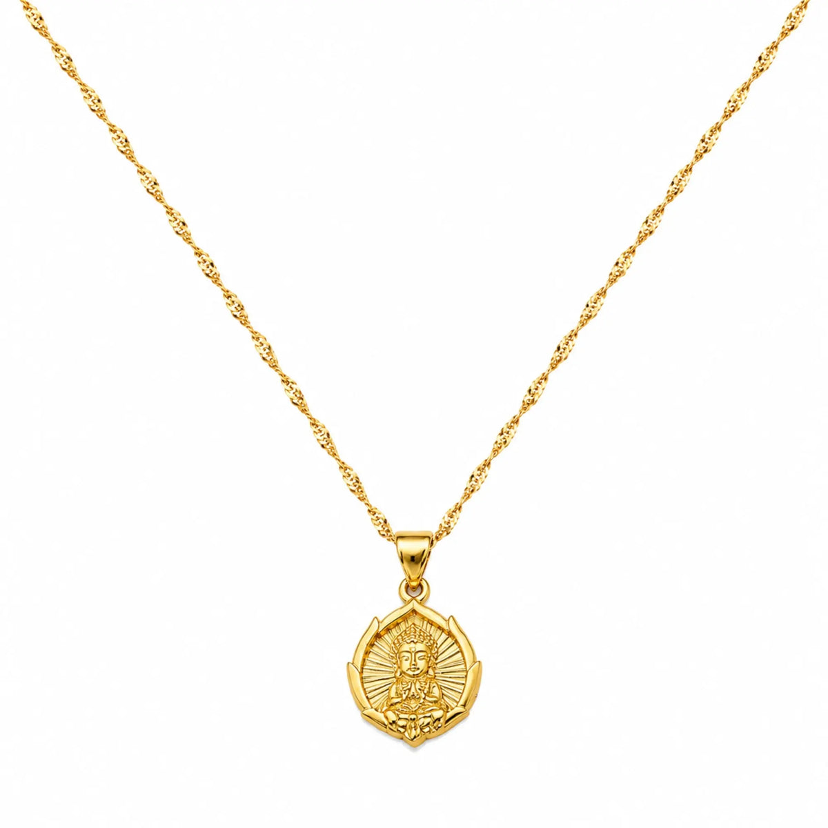Petit Pendentif Bouddha Doré Colliers La Maison de Bouddha