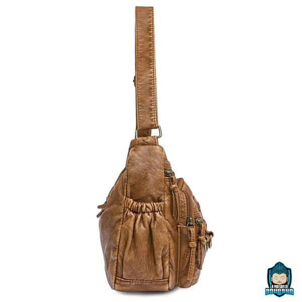 Sac-Bandouliere-en-Cuir-Brun-Cannelle-pour-Femme-cuir-PU-souple-bandoulière-réglable-2-poches-externes-latérales-à-soufflets-La-Maison-de-Bouddha