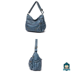 Sac-Cuir-Bandoulière-pour-Femme-Bleu-Jean-cuir-souple-PU-2-poches-latérales-à-soufflets-La-Maison-de-Bouddha