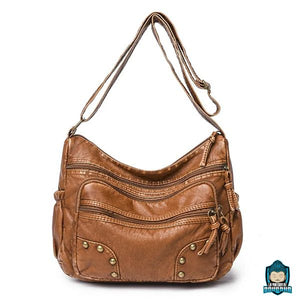 Sac Cuir Bandoulière pour Femme Marron Chamois