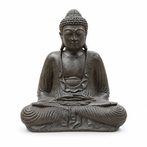 Statue Bouddha Assis Brun Antique en Béton – 42 cm  La Maison de Bouddha