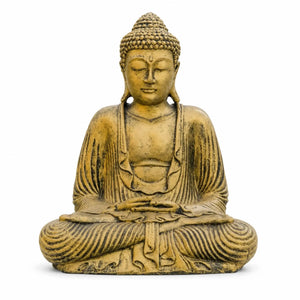 Statue Bouddha Assis Dorée en Béton – 42 cm  La Maison de Bouddha