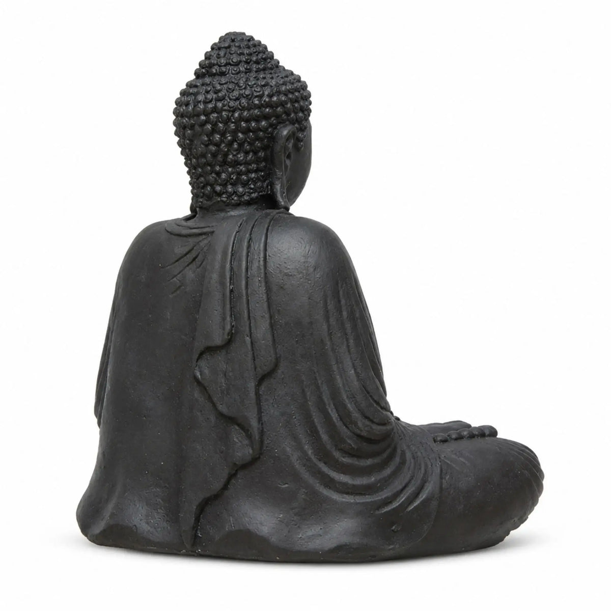 Statue Bouddha Assis Noire en Béton – 42 cm  La Maison de Bouddha