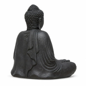 Statue Bouddha Assis Noire en Béton – 42 cm  La Maison de Bouddha