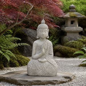Statue Bouddha de Jardin en Oxyde de Magnésium – 43 cm  La Maison de Bouddha
