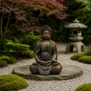 Statue Bouddha de Jardin en Résine – 38 cm  La Maison de Bouddha