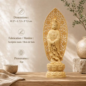 Statue Guanyin en Buis 27 cm Sculptures et statues La Maison de Bouddha