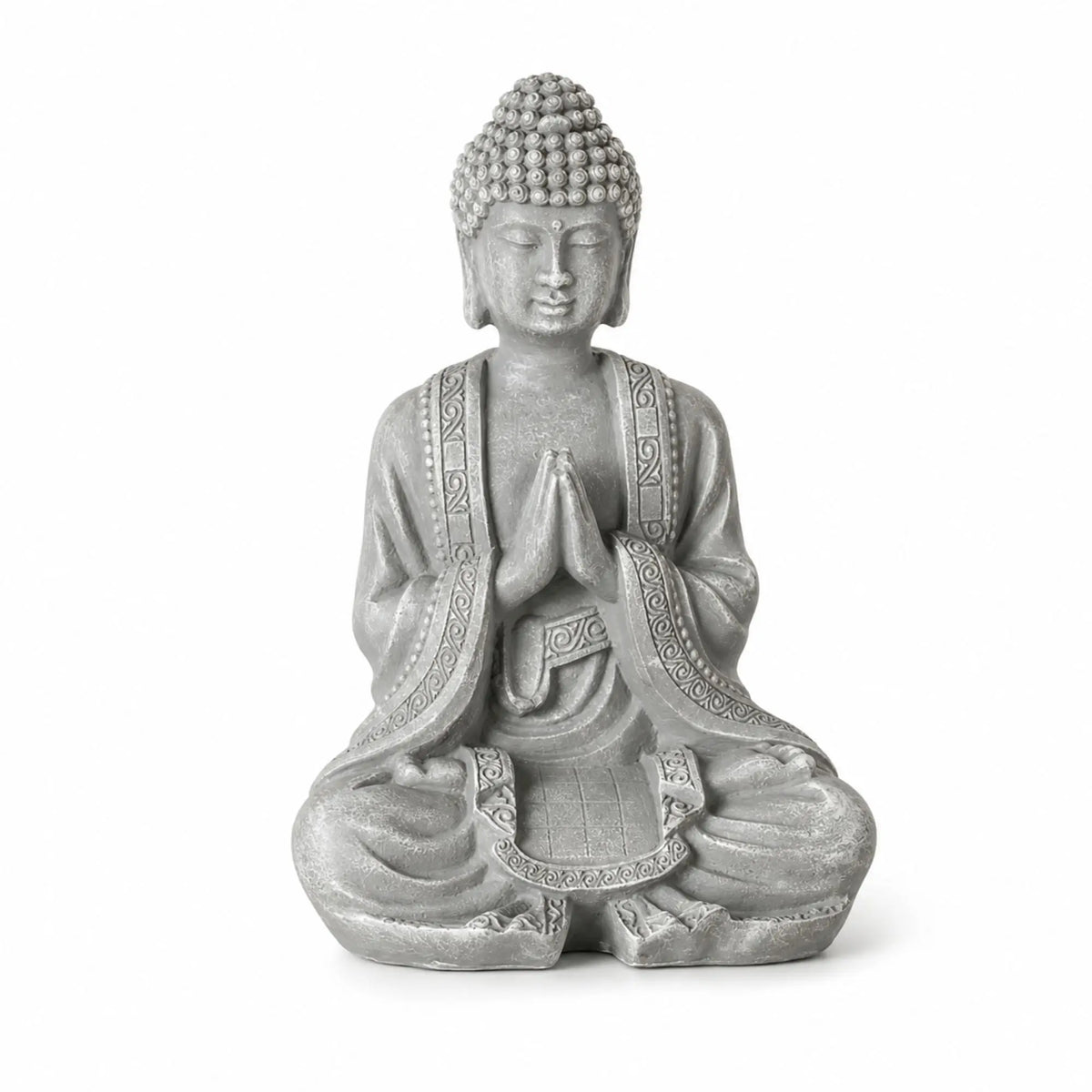 Statuette Bouddha Assis aux Mains Jointes en Résine – 12 cm  La Maison de Bouddha