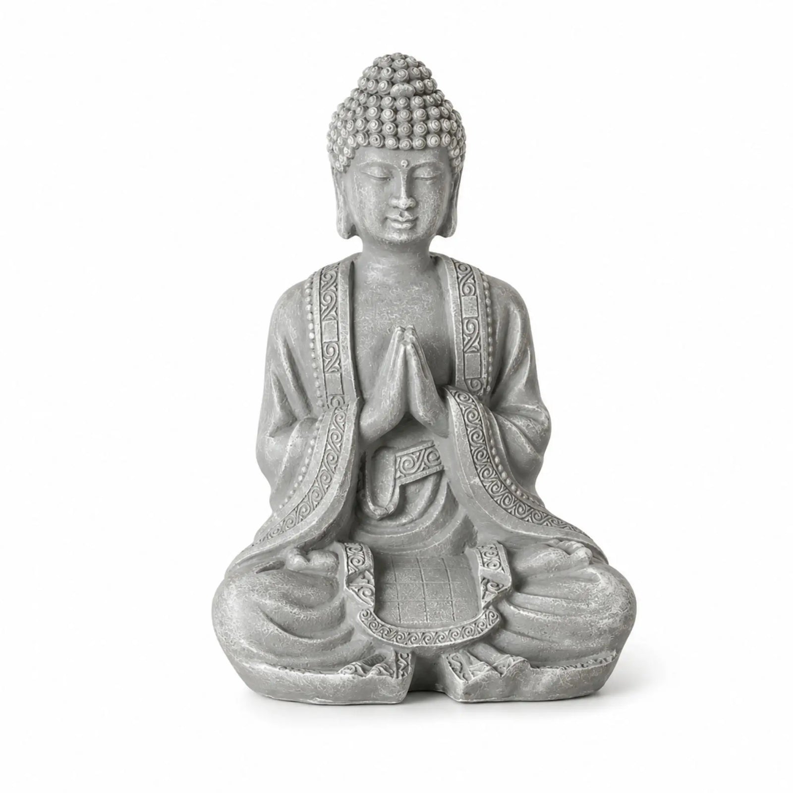 Statuette Bouddha Assis aux Mains Jointes en Résine – 12 cm  La Maison de Bouddha