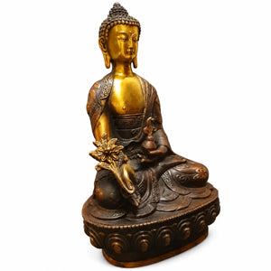 Statuette Bouddha Assis en Cuivre et Laiton – 21 cm  La Maison de Bouddha
