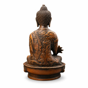Statuette Bouddha Assis en Cuivre et Laiton – 21 cm  La Maison de Bouddha