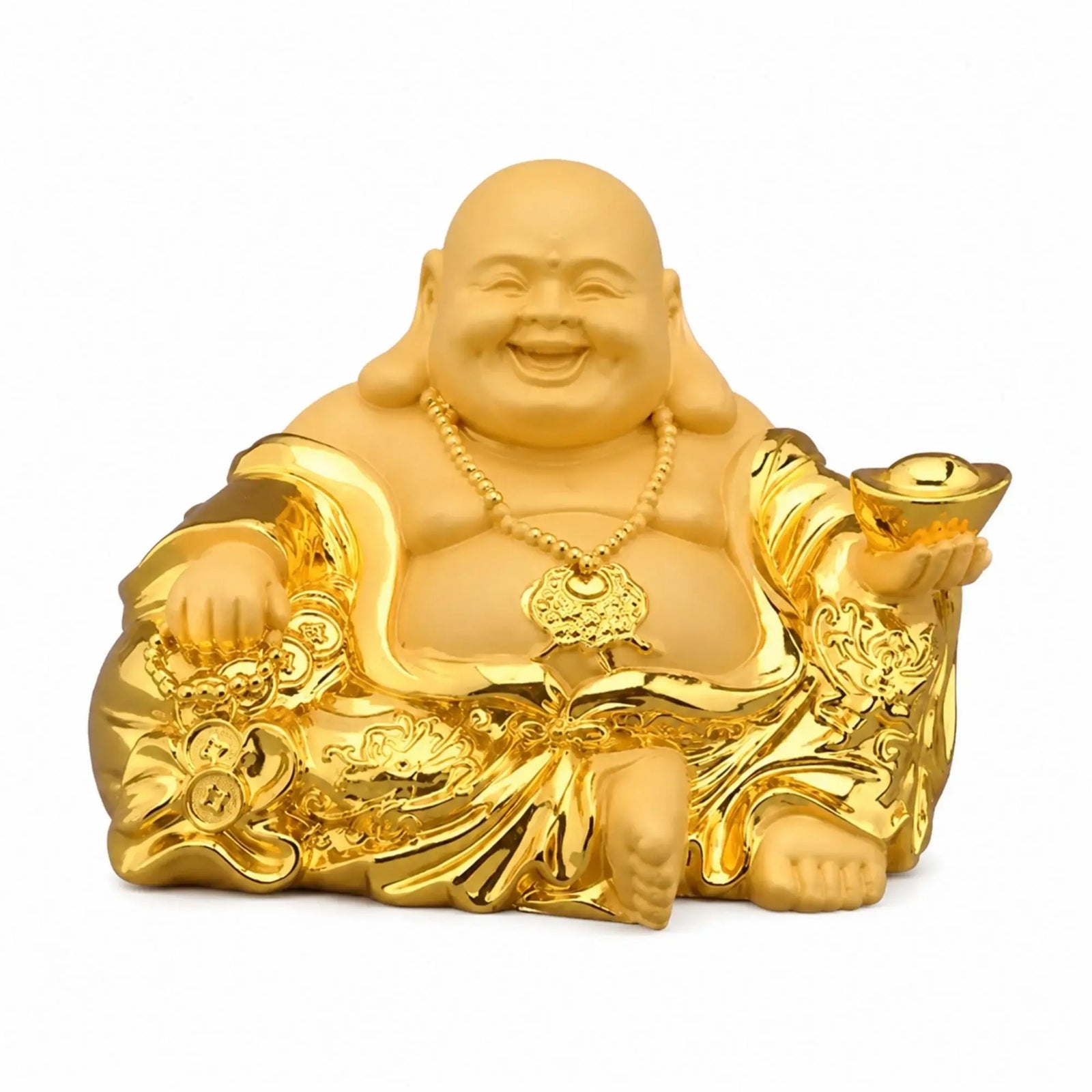 Statuette Bouddha Rieur Budai Dorée en Résine – 8 cm  La Maison de Bouddha