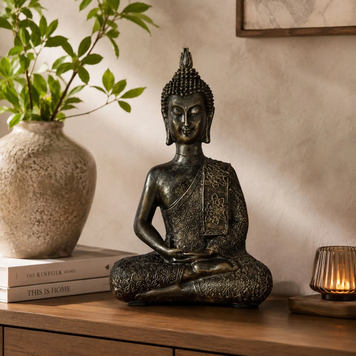 Statuette Bouddha Thaïlandais en Résine – 21 cm statue bouddhiste en résine La Maison de Bouddha