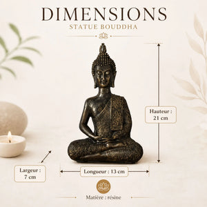Statuette Bouddha Thaïlandais en Résine – 21 cm statue bouddhiste en résine La Maison de Bouddha
