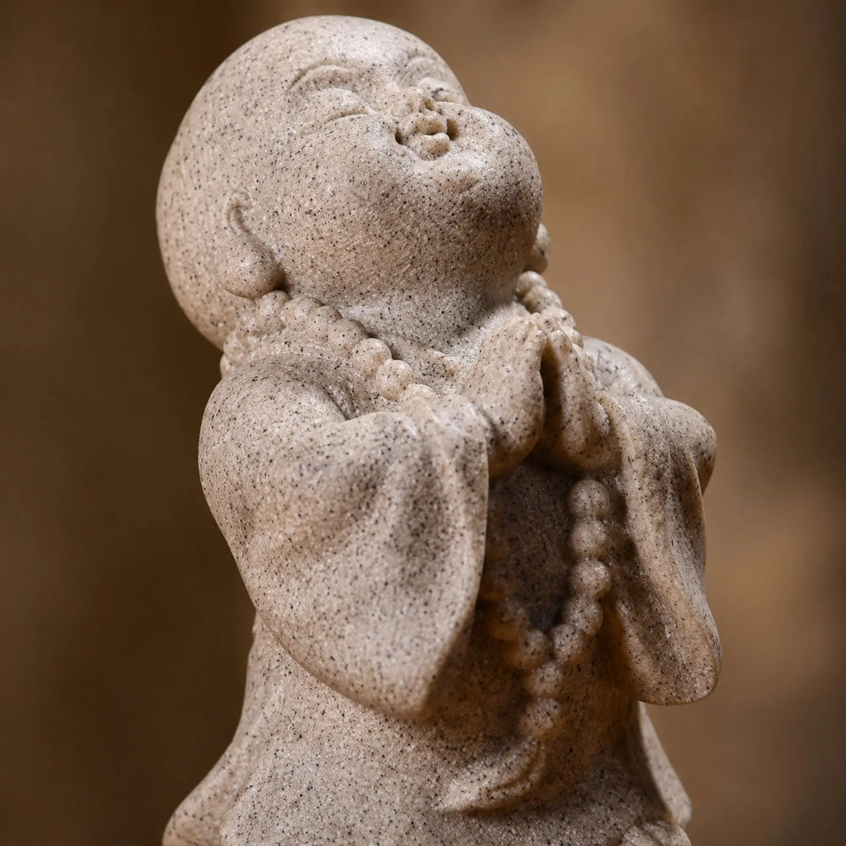 Statuette Enfant Moine Bouddhiste en Résine Effet Grès – 7 cm  La Maison de Bouddha