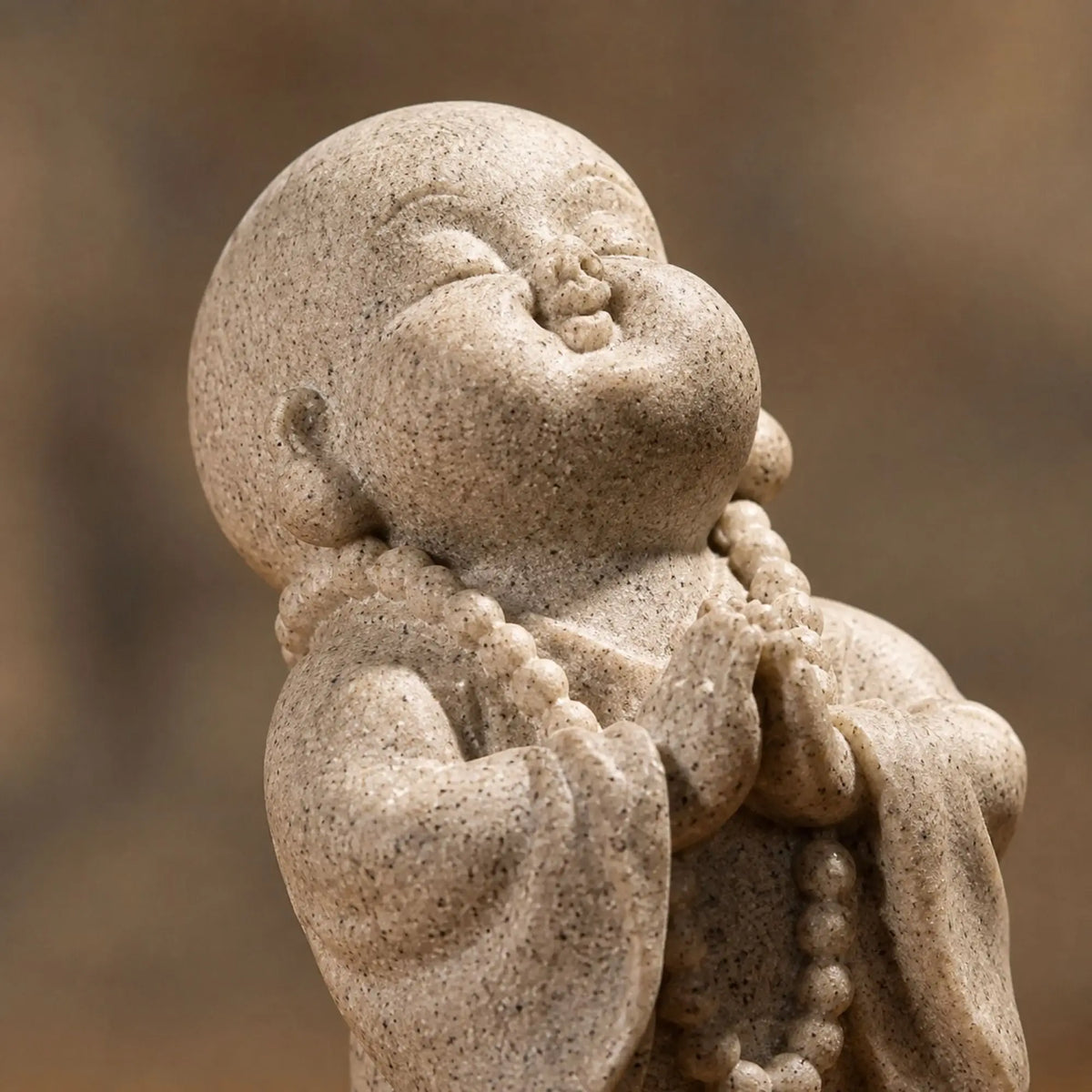 Statuette Enfant Moine Bouddhiste en Résine Effet Grès – 7 cm  La Maison de Bouddha