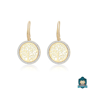 🎁Boucles d’oreilles + Collier Arbre de Vie couleur or – Parure bouddhiste lumineuse pour bien-être et élévation spirituelle