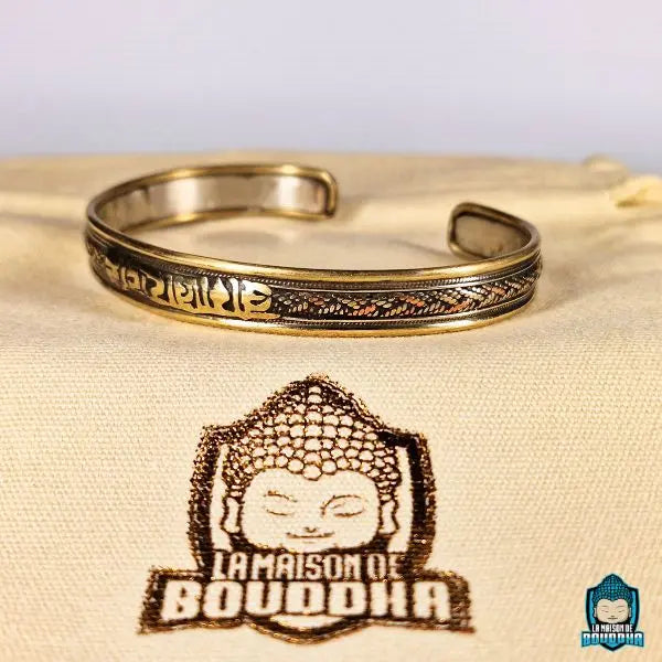 bracelet manchette mantra tibétain Chenrezi Om Mani Padme Hum