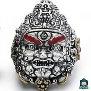 Bague-Bouddhiste-Argent-Jambhala-Jaune-argent-massif-925-reglable-La-Maison-de-Bouddha