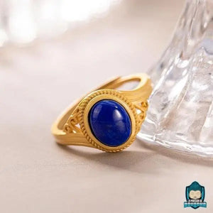 Bague Dorée Pierre Bleue