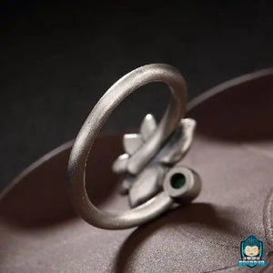 Bague-Lotus-Argent-sterling-925-pierre-zirconium-synthetique-verte-La-Maison-de-Bouddha