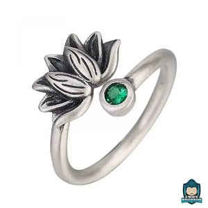 Bague-Lotus-Argent-sterling-925-pierre-zirconium-synthetique-verte