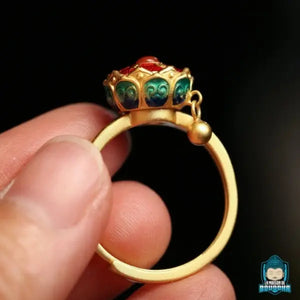 Bague-femme-fleur-de-lotus-multicolore-anneau-dore-ajustable-en-laiton-La-Maison-de-Bouddha