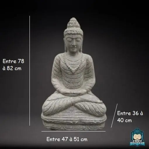 Bouddha en Pierre 80 cm  La Maison de Bouddha