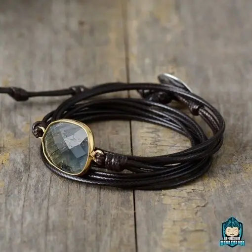 Bracelet-Boho-Labradorite-cordon-tresse-de-cire-marron-fonce-reglable-La-Maison-de-Bouddha
