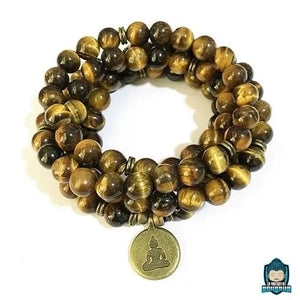 Bracelet-Bouddha-Oeil-de-Tigre-collier-mala-enroule-pendentif-bronze-grave-bouddha-La-Maison-de-Bouddha